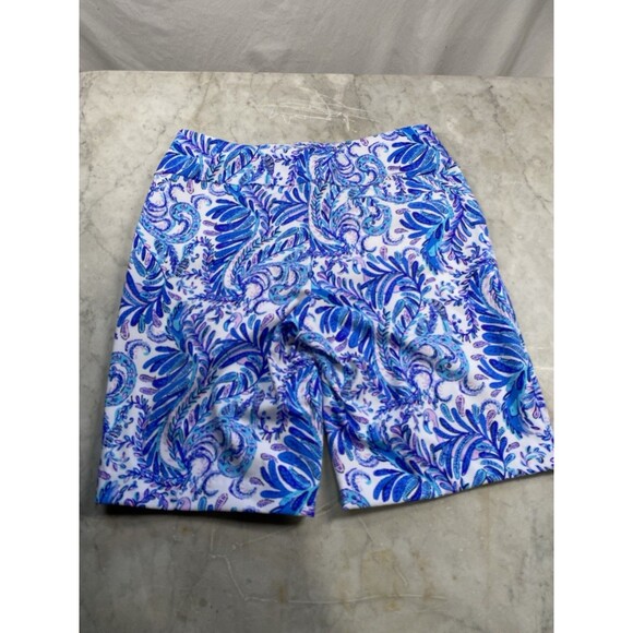Lily Pulitzer Reid Golf Shorts Women’s 4 Bird Is The Word Baha Blue - Picture 2 of 9